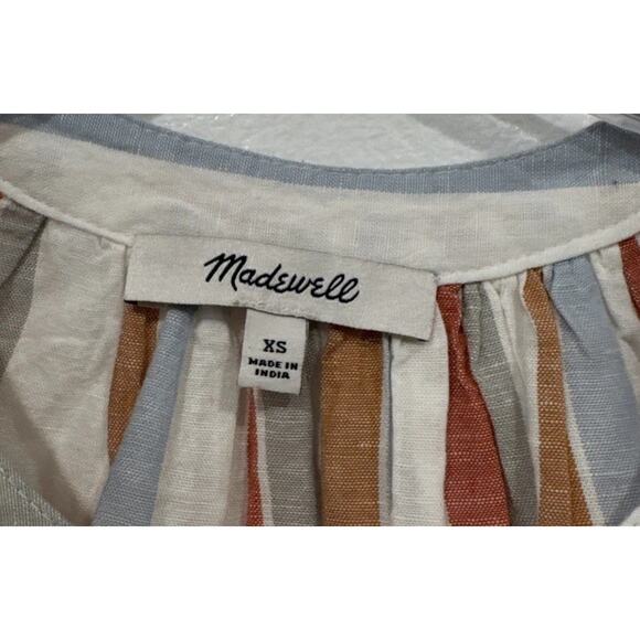 Madewell Striped Linen Button Front Tank Top Top Women’s Size XS Style# NV221 - Picture 5 of 6